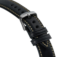 Black Leather strap | 20mm Silver Buckle
