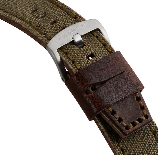 Brown and Green Leather Strap | 24mm
