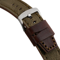 Brown and Green Leather Strap | 24mm