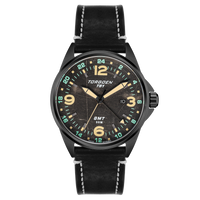 T51 Mustang | 44mm, Black Leather Strap